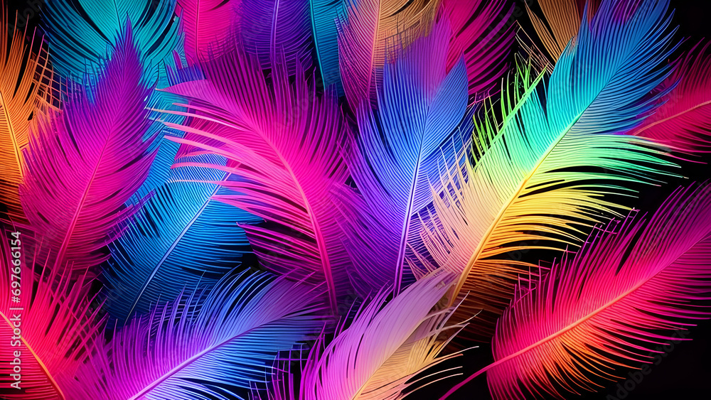 Obraz premium colourful feathers background