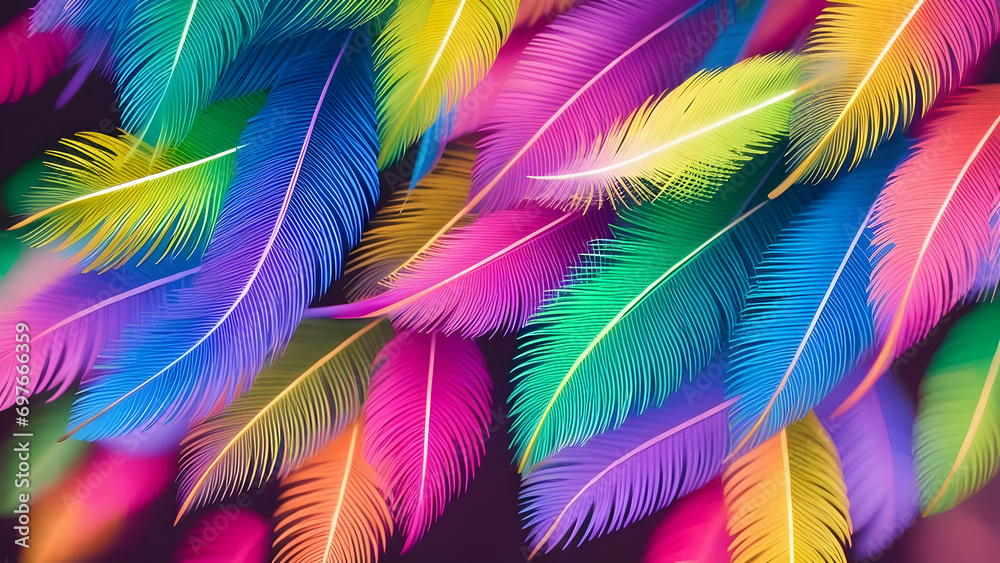 Fototapeta premium colourful feathers background