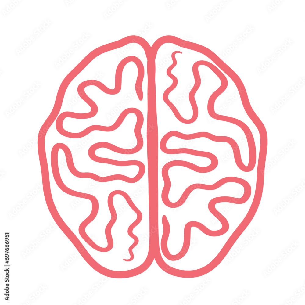 Brain Line Icon Animated Cartoon Vector Illustration Brain Line Icon Animated Cartoon Vector Illustration