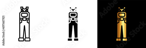 A visually appealing icon depicting waders, perfect for websites, apps, or designs related to fishing, outdoor adventures, and water activities.