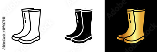 A rugged icon depicting fishing boots, perfect for websites, apps, or designs associated with fishing, angling, and outdoor pursuits in varying terrains.