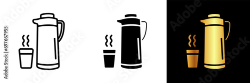A practical icon representing a thermos, perfect for websites, apps, or designs associated with hot and cold beverage containers, outdoor activities, and portable drinkware.