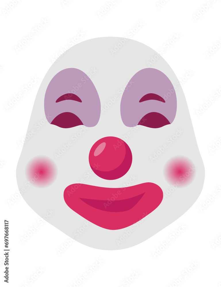 Cartoon clown face mask vector icon Cartoon clown face mask vector icon