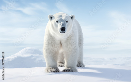 Image of polar bear isolated on nature background