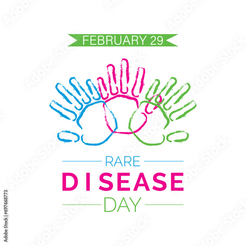 Illustration Of Rare Disease Day observed on February 29. Rare Disease Day is an awareness event that takes place every year on the last day.