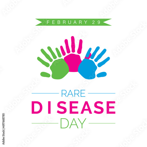 Illustration Of Rare Disease Day observed on February 29. Rare Disease Day is an awareness event that takes place every year on the last day.