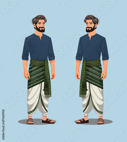 Man Character village style vector 