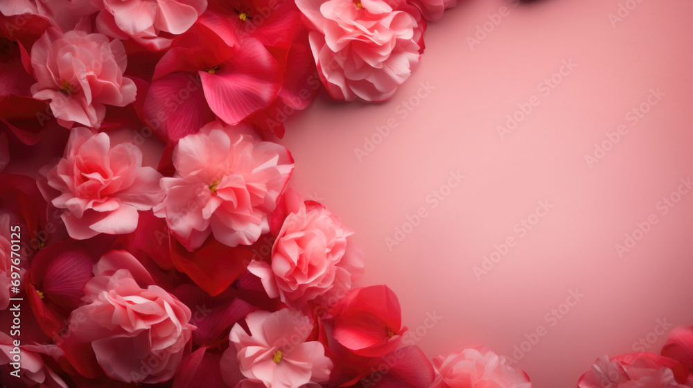 Pion petals background with copy space for advertising text