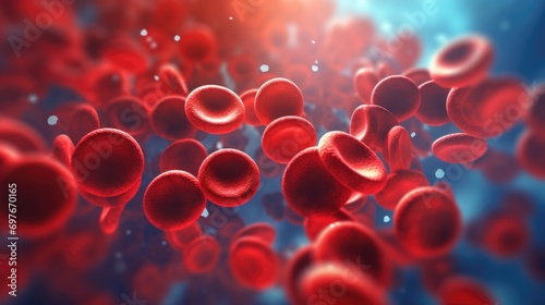 Red blood cells flowing through vein