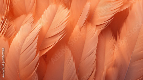 Coral color soft feathers background