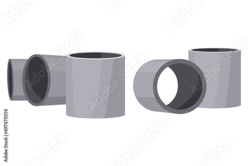 Building material. Concrete rings. Cartoon supplies for buildings works. Construction concept. Illustration can be used for construction sites or illustrate renovation works