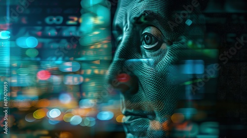 Wallpaper Mural Hundred dollar bill is combined with bright graphs depicting the volatility of the market for major cryptocurrencies. Relationship between global finance and the digital revolution. Torontodigital.ca