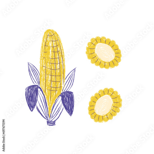 corn illustration pastel