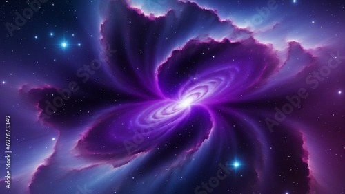 Purple nebula and cosmic dust background