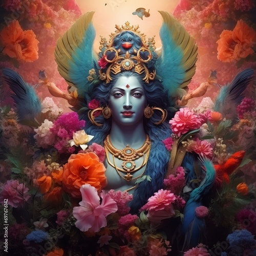 illustration of Magical Mystical image of the hindu, Generative ai