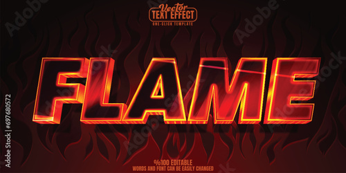 Fire editable text effect, customizable hot and red 3D font style