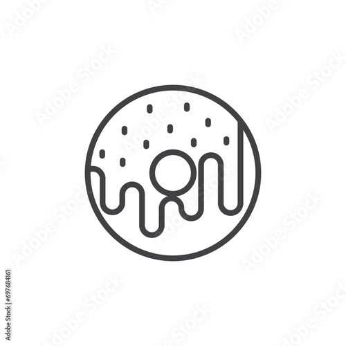 donut icon. sign for mobile concept and web design. outline vector icon. symbol, logo illustration. vector graphics.
