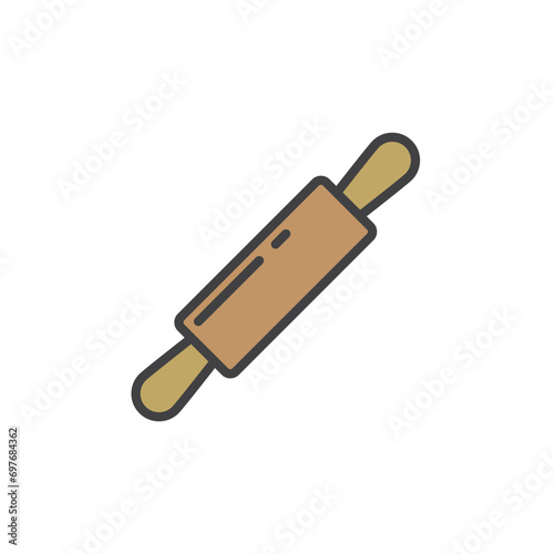 rolling pin icon. sign for mobile concept and web design. outline vector icon. symbol, logo illustration. vector graphics.