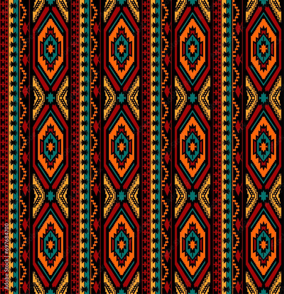 Seamless Stylized African Pattern. Ethnic and Tribal Motifs. Use for Textile, Prints, Phone Case, Greeting Card or Background