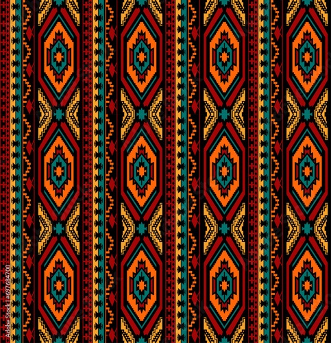 Seamless Stylized African Pattern. Ethnic and Tribal Motifs. Use for Textile, Prints, Phone Case, Greeting Card or Background