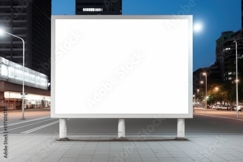 Blank billboard mockup in the urban environment. Image for copy space, advertisement, text