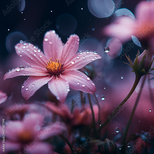 물방울 맺힌 꽃