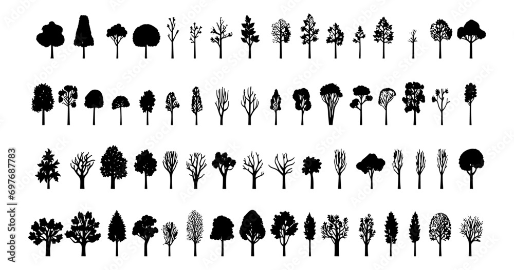 Trees Elements vector set Architecture and Landscape Design with