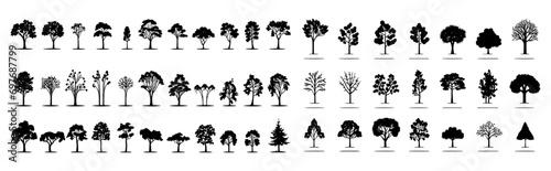 Trees Elements vector set  Architecture and Landscape Design with Vector Illustrations of Natural Tree Symbols. for Iconic Representation in Projects Environment and Nature  Garden  Vector graphics