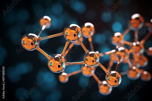 3D rendering of HGH molecule. Generative AI photo