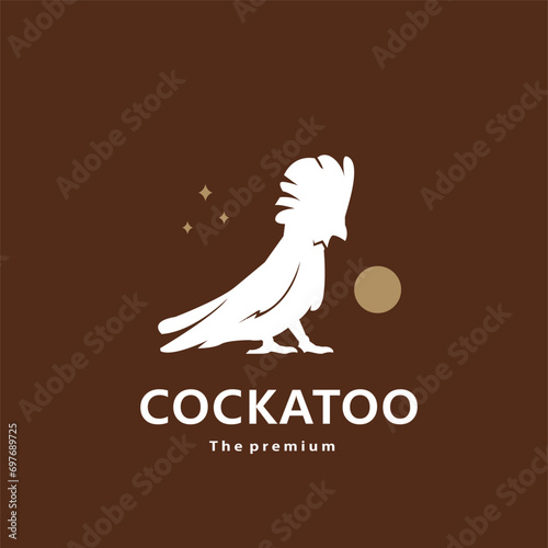 animal cockatoo natural logo vector icon silhouette retro hipster