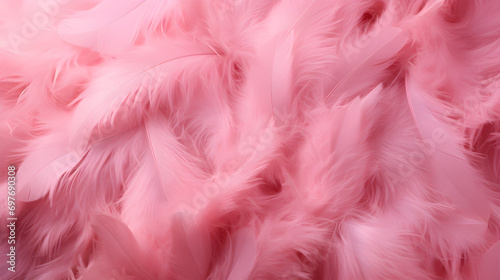 Cherry blossom pink fluffy feather fashion design background with fuzzy textured soft focused photograph in happy Valentine fashion colors, photo