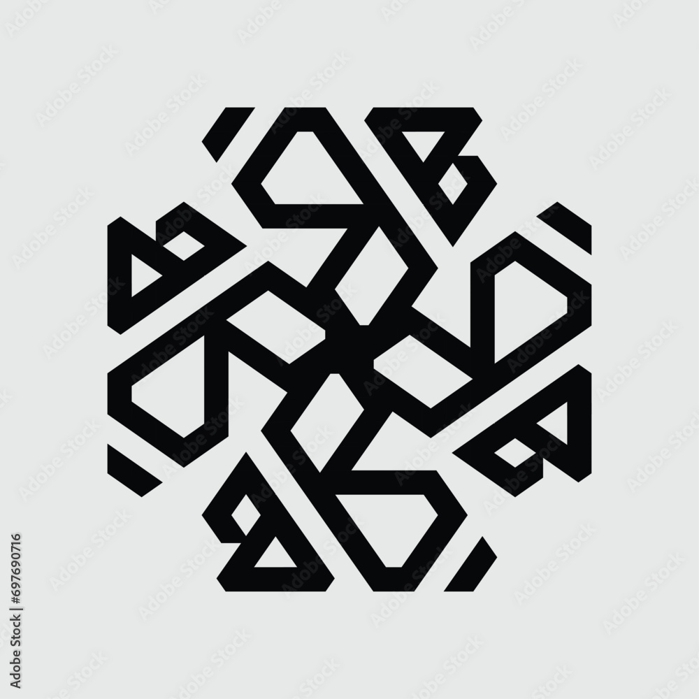 Fototapeta premium monogram logo vector design in the shape of a triangle rotated and forming the letters 