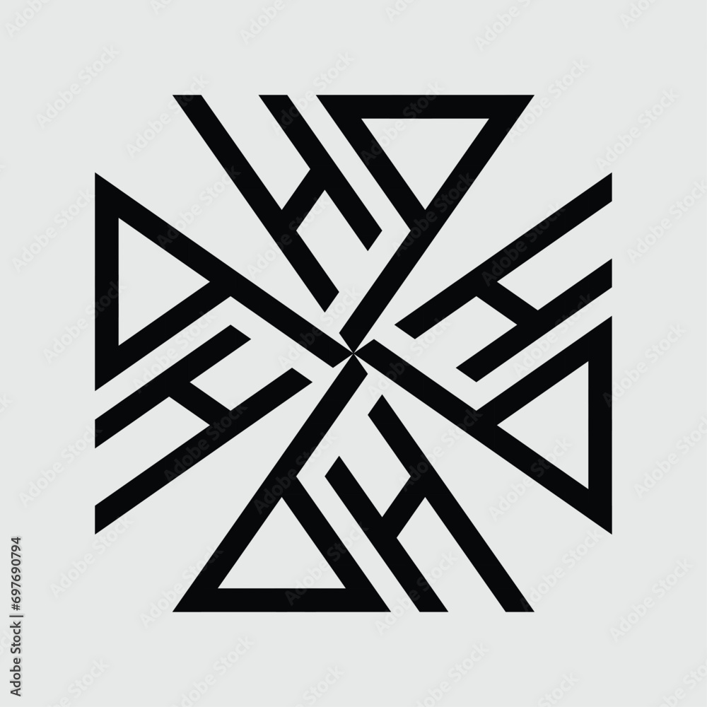 monogram logo vector design in the shape of a triangle rotated and forming the letters monogram logo vector design in the shape of a triangle rotated and forming the letters