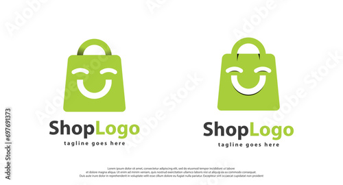 Online Shop Logo designs Template. Illustration vector graphic of shopping cart and shop bag combination logo design concept. Perfect for Ecommerce, sale, discount or store web element.