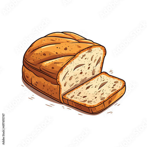 bread illustration on white background