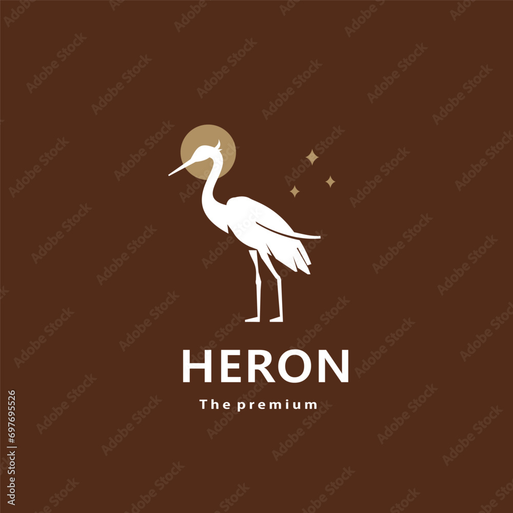 animal heron natural logo vector icon silhouette retro hipster animal heron natural logo vector icon silhouette retro hipster