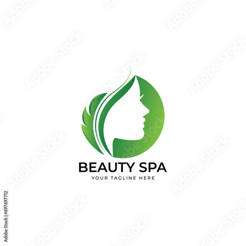 Beauty lady gradient logo template illustration
