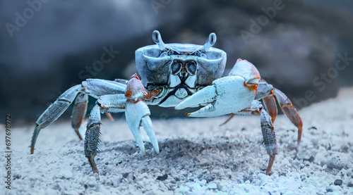 Underwater Close-up view of a rainbow crab (Cardisoma armatum) photo