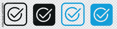 
"Elevate your designs with our Check Icon Set – symbols of correctness, acceptance, and approval. Tick circles and checklists for a polished look."