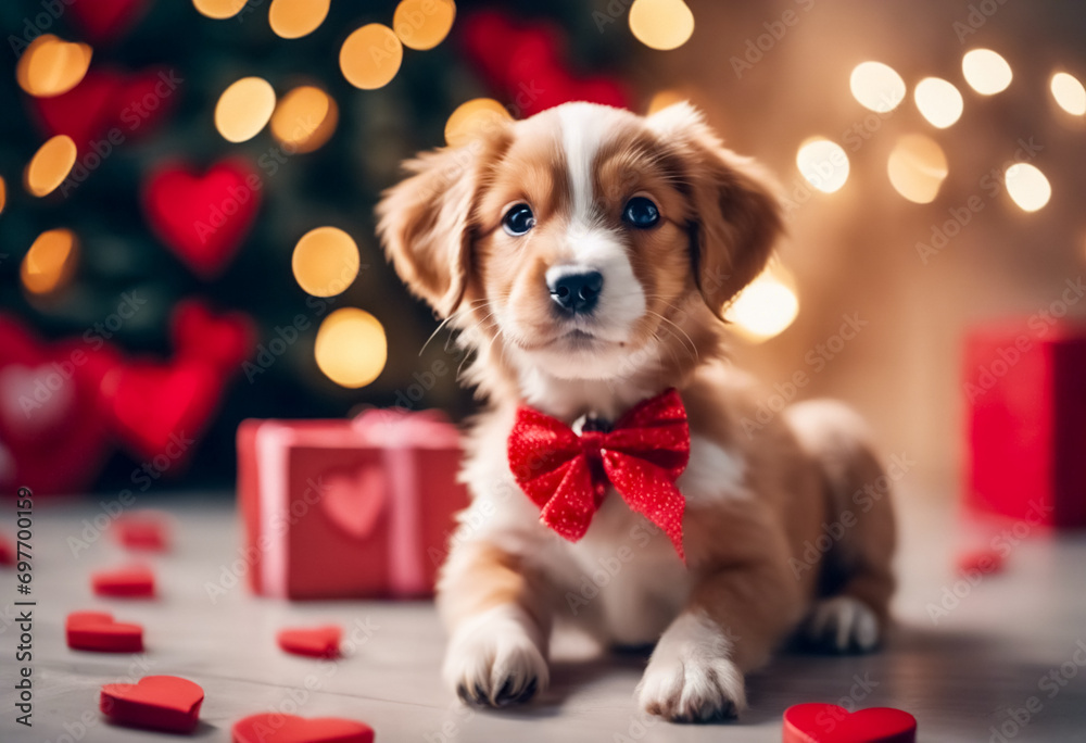 Ritratto di un Cane con Regalo, Top in Fotografia di San Valentino e Animali