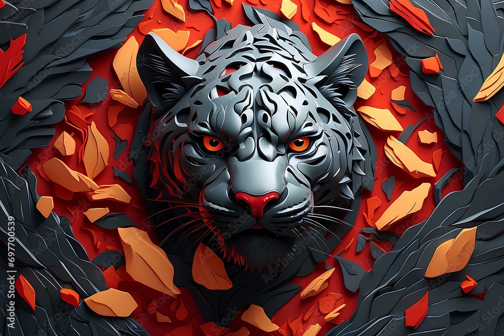 Tiger wallpaper illustration created with artificial intelligence