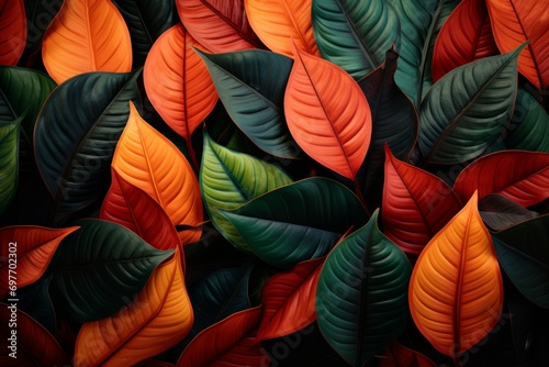 colorful tropical leaves, abstract green leaves texture, nature background