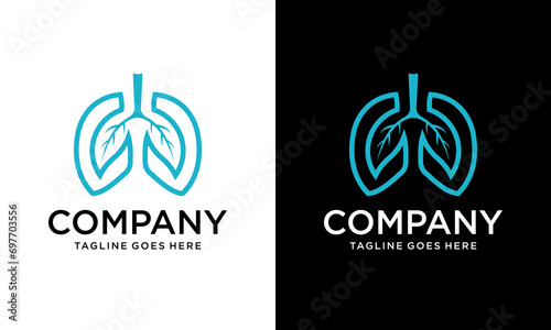 Creative eco lung leaf logo designs simple for medical service and consult