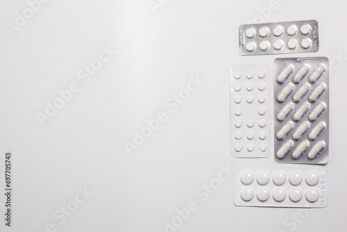 Various blisters with tablets for the treatment of diseases, medicine