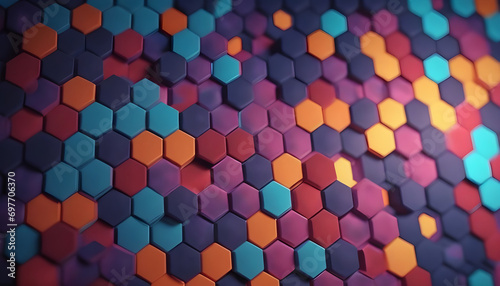 Hexagonal abstract 3d background