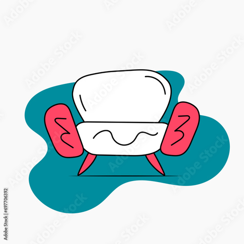 Chair or sofa vector icons. Home interior. A place to relax at home. Sofa in flat style.
