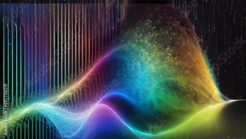 abstract rainbow wave background, Seamless Animation Video Background in 4K Resolution photo