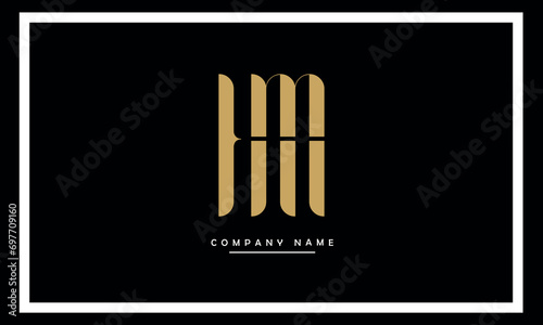 HM, MH, H, M Abstract Letters Logo Monogram