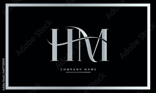 HM, MH, H, M Abstract Letters Logo Monogram