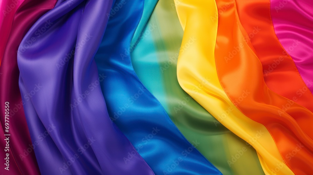 Rainbow Colored Fabric Close-Up Rainbow Colored Fabric Close-Up